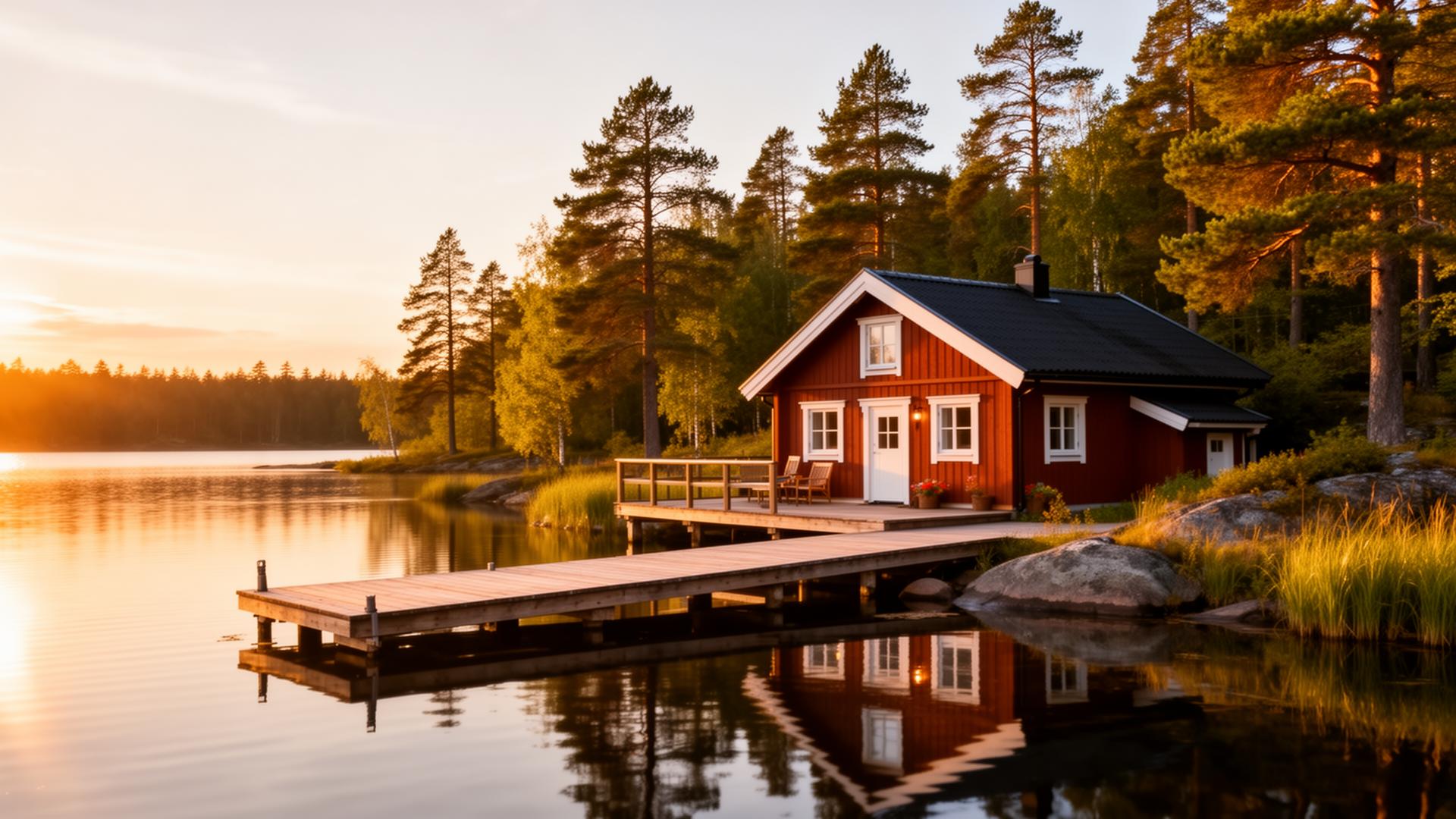 A peaceful lakeside cabin shared between family